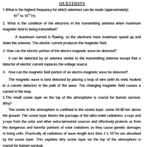 Cbse Class 12 Physics Electromagnetic Waves Notes Set D